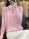 New Chinese style national style cheongsam collar knitted hollow bottoming shirt for women slim loose worsted thin stand collar top for women trendy