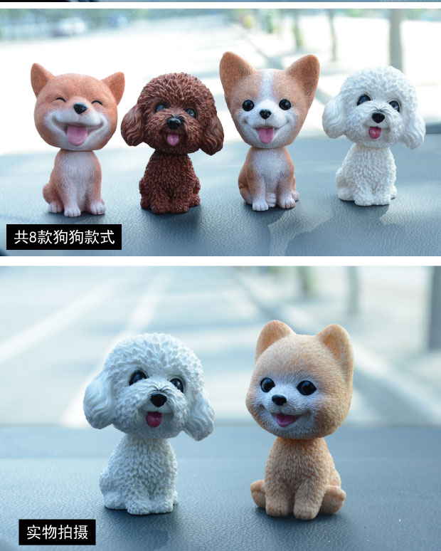 Di chuyển đầu chó trang trí xe Teddy Keji Husky Chihuahua trang trí xe dễ thương đẹp cung cấp nội thất phụ kiện trang trí xe ô to