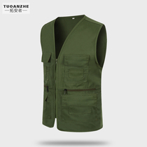 Photography vest mens outdoor waistcoat multi-pocket multifunctional director coat top custom LOGO