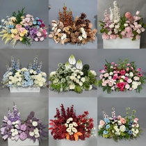 Wedding high-end floor flower arrangement Chidai Orchid simulated flower arrangement proposal venue layout fake flowers wedding stage decoration floral art