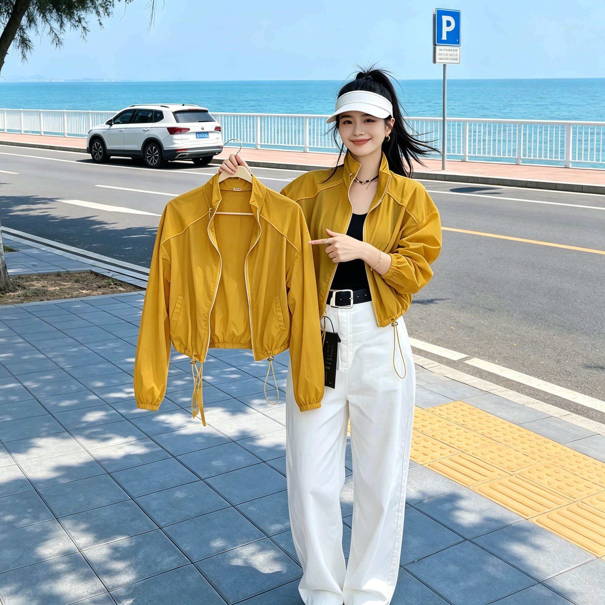 防晒衣女2026新款夏季小个子多巴胺韩系百搭上衣立领拉链时尚外套