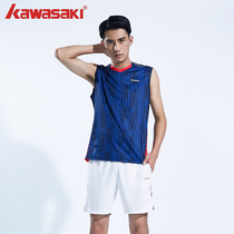 Kawasaki Kawasaki2021 new spring and summer mens V collar vest badminton basketball training breathable perspiration blouses