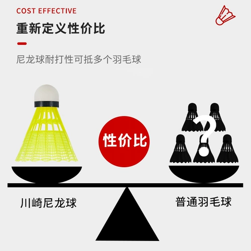 Kawasaki Kawasaki подлинное обучение бадминтону, играя в желтый нейлоновый мяч шесть установленных в помещении и на открытом воздухе нелегко сломать