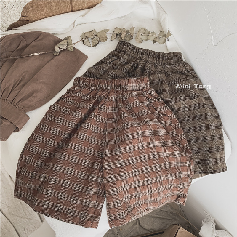 Trendy Day Ensemble Children Han Fan Art 50% Pants Neutral Male And Female Child Clothing Retro Glitzy Cotton Linen Short Pants Summer Dress