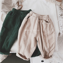 All-match Korean custom childrens boys and girls pants CHAO Zan baby corduroy radish pants 2019 autumn and winter