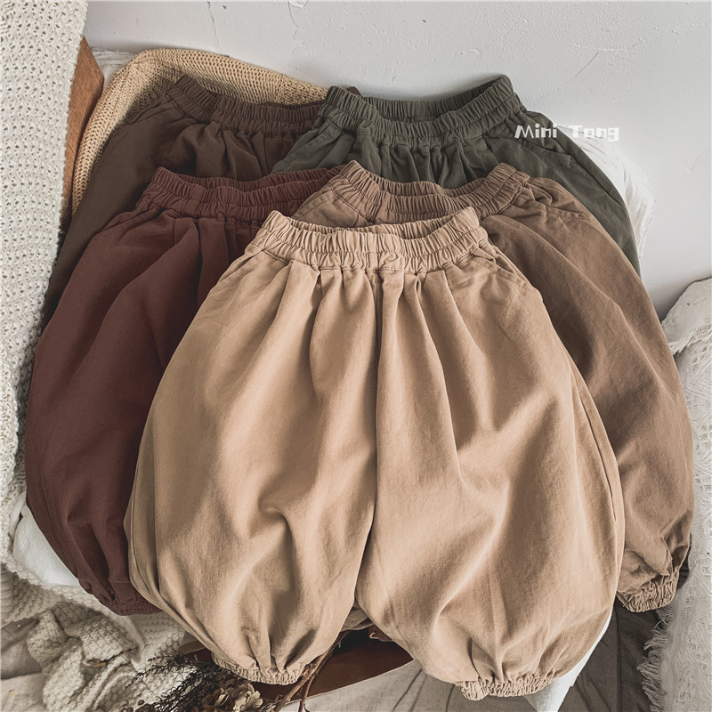 Basic retro color ~ Korean version of children's harem pants men and women baby casual pants lantern pants long pants spring and autumn