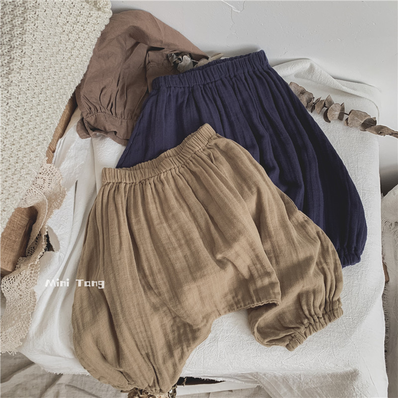 Quality does not say ~ breathable cotton yarn children soft baby pants South Korea crotch lantern pants