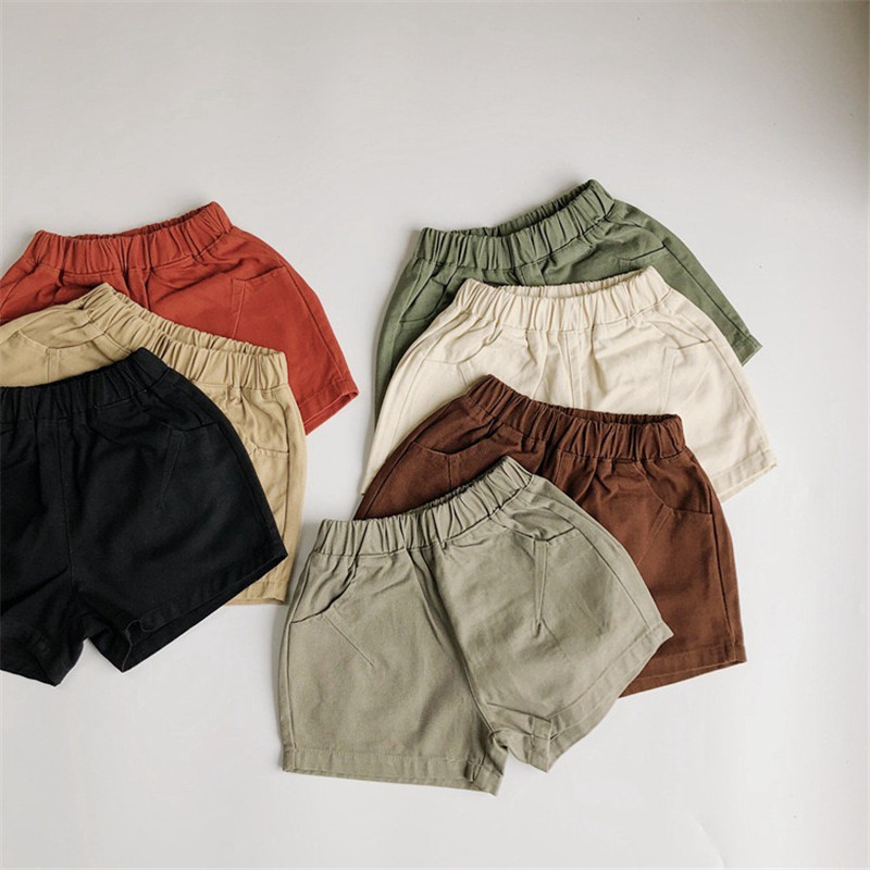 Minimalist comfort ~ big love foundation 100 hitch summer child shorts neutral candy color male and female baby pants damp