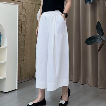Summer ແບບໃຫມ່ຄົນອັບເດດ: ແອວ elastic ບາດເຈັບແລະ pants ກາງເກງຂອງແມ່ຍິງວ່າງກາງເກງຂາຍາວໂດຍລວມ lazy ແບບ pants ສີແຂງ