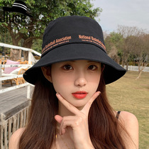 Spring and summer Korean version of the new cotton letter printing fishermans hat outdoor trend Joker basin hat sunshade sunscreen hat children children