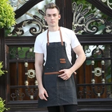 Джинсовый фартук, кофейная модная юбка для работы, делается под заказ, с печатью вашего логотипа