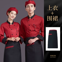 Красный черный лонгслив, фартук