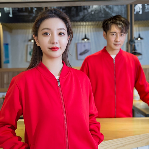 Демисезонная толстовка, лонгслив для работы, флисовая бейсбольная форма подходит для мужчин и женщин, увеличенная толщина, делается под заказ