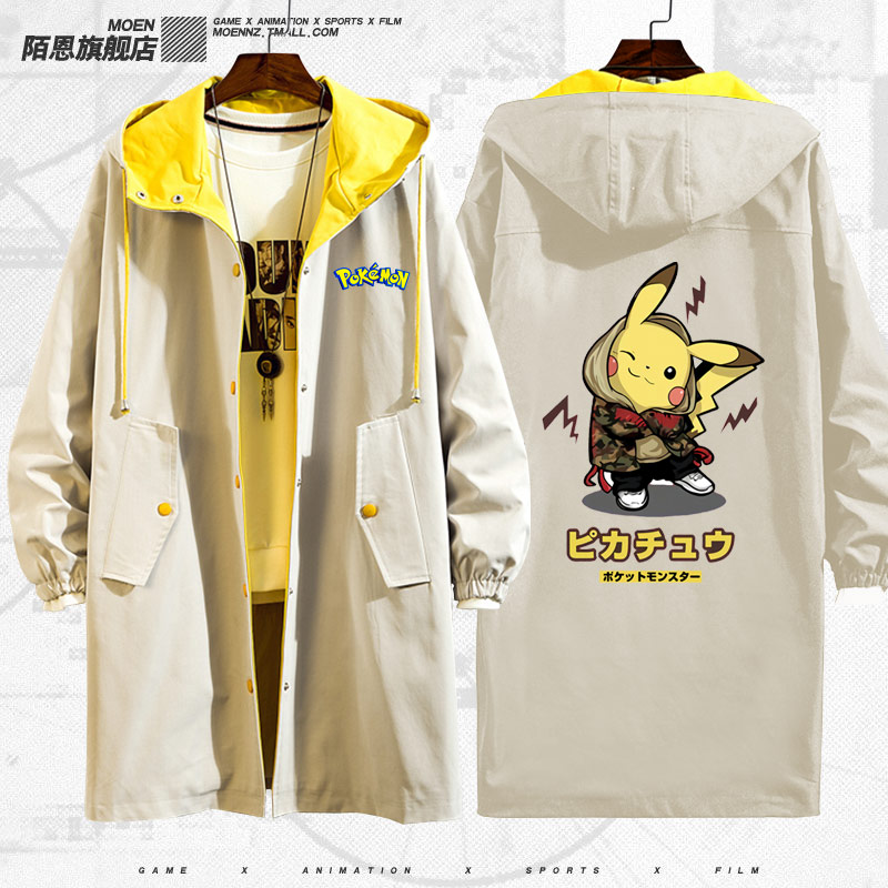 Jacket Elf Bảo Giấc mơ Elf Pikachu Thám Co-hoạt hình Jacket Quần áo Couple nam Và nữ áo gió