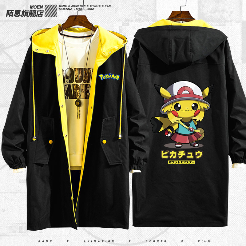 Jacket Elf Bảo Giấc mơ Elf Pikachu Thám Co-hoạt hình Jacket Quần áo Couple nam Và nữ áo gió