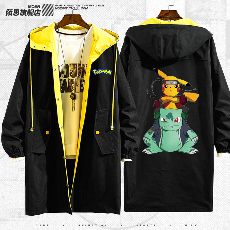Jacket Elf Bảo Giấc mơ Elf Pikachu Thám Co-hoạt hình Jacket Quần áo Couple nam Và nữ áo gió