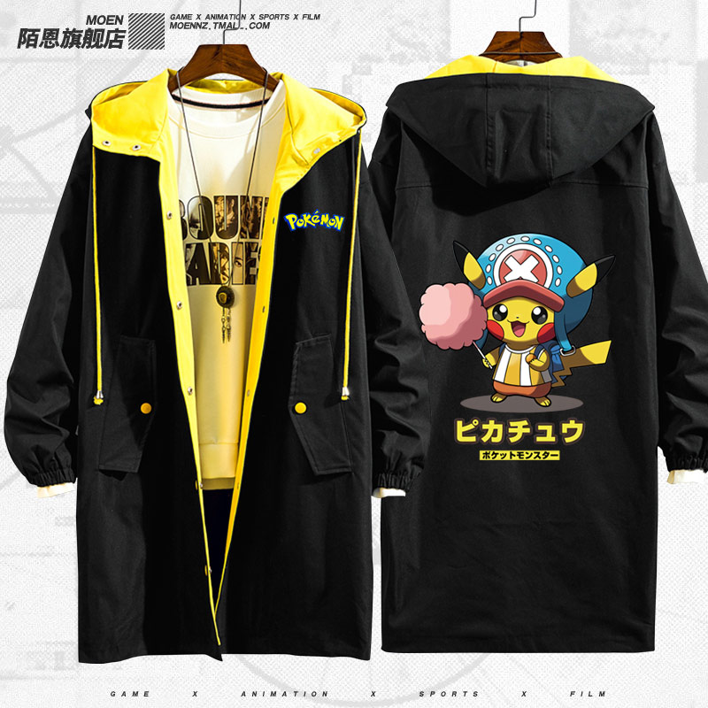 Jacket Elf Bảo Giấc mơ Elf Pikachu Thám Co-hoạt hình Jacket Quần áo Couple nam Và nữ áo gió