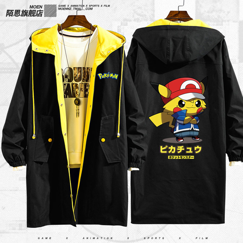 Jacket Elf Bảo Giấc mơ Elf Pikachu Thám Co-hoạt hình Jacket Quần áo Couple nam Và nữ áo gió