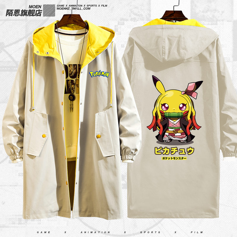 Jacket Elf Bảo Giấc mơ Elf Pikachu Thám Co-hoạt hình Jacket Quần áo Couple nam Và nữ áo gió