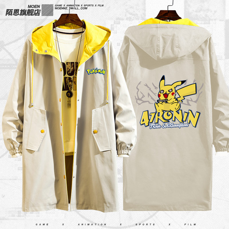 Jacket Elf Bảo Giấc mơ Elf Pikachu Thám Co-hoạt hình Jacket Quần áo Couple nam Và nữ áo gió