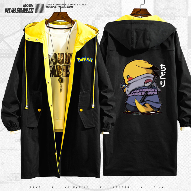 Jacket Elf Bảo Giấc mơ Elf Pikachu Thám Co-hoạt hình Jacket Quần áo Couple nam Và nữ áo gió