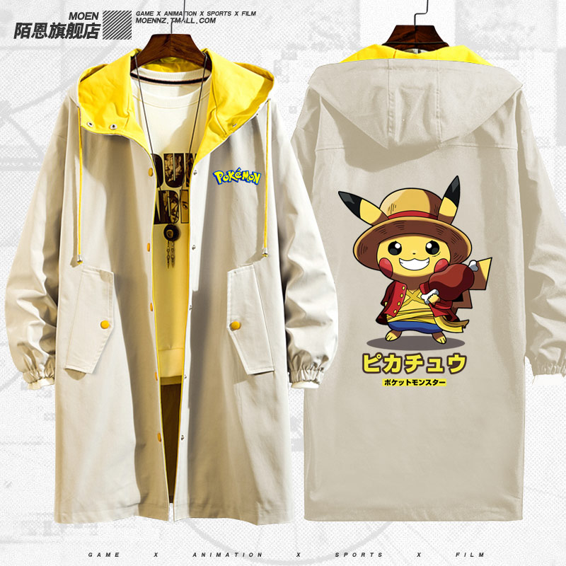 Jacket Elf Bảo Giấc mơ Elf Pikachu Thám Co-hoạt hình Jacket Quần áo Couple nam Và nữ áo gió