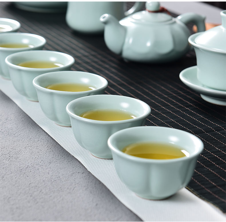 Tao blessing of household ceramics kung fu tea set a complete set of your up teapot teacup tea wash to gift set, tea set