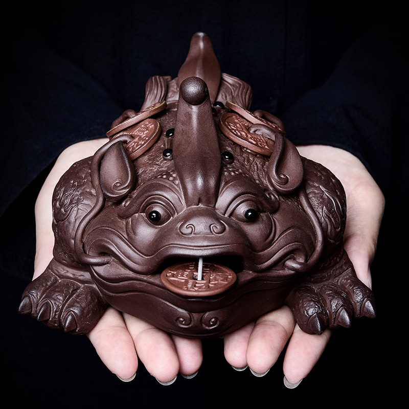 Tao blessing, violet arenaceous daikin pet toad tea to raise three lucky play tea sets and accessories tea fine toad furnishing articles