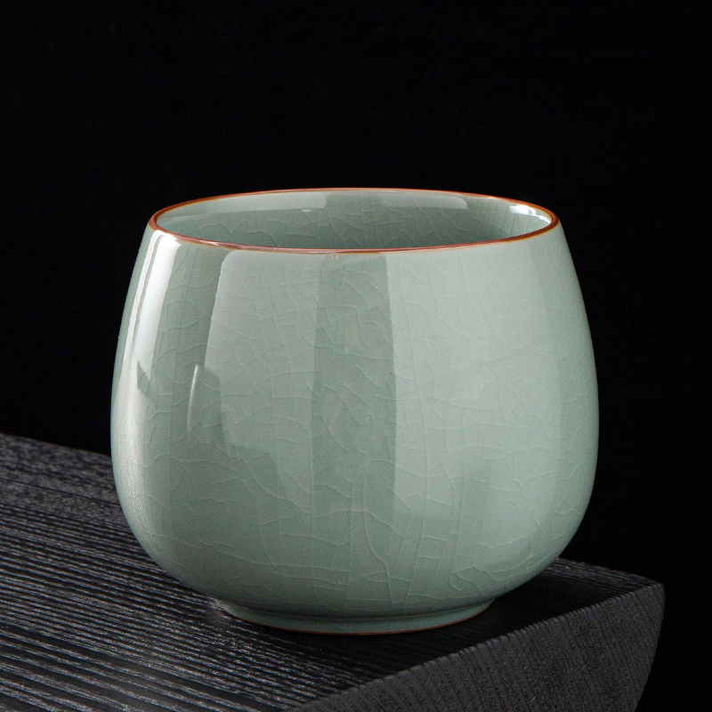 Pottery Fu Qi Gook Kiln Ceramic Tea Wash Tea Residue Cylinder Home Tea Set Tea Road Accessories Tea Table Waste Bin Ash Cylinder-Taobao