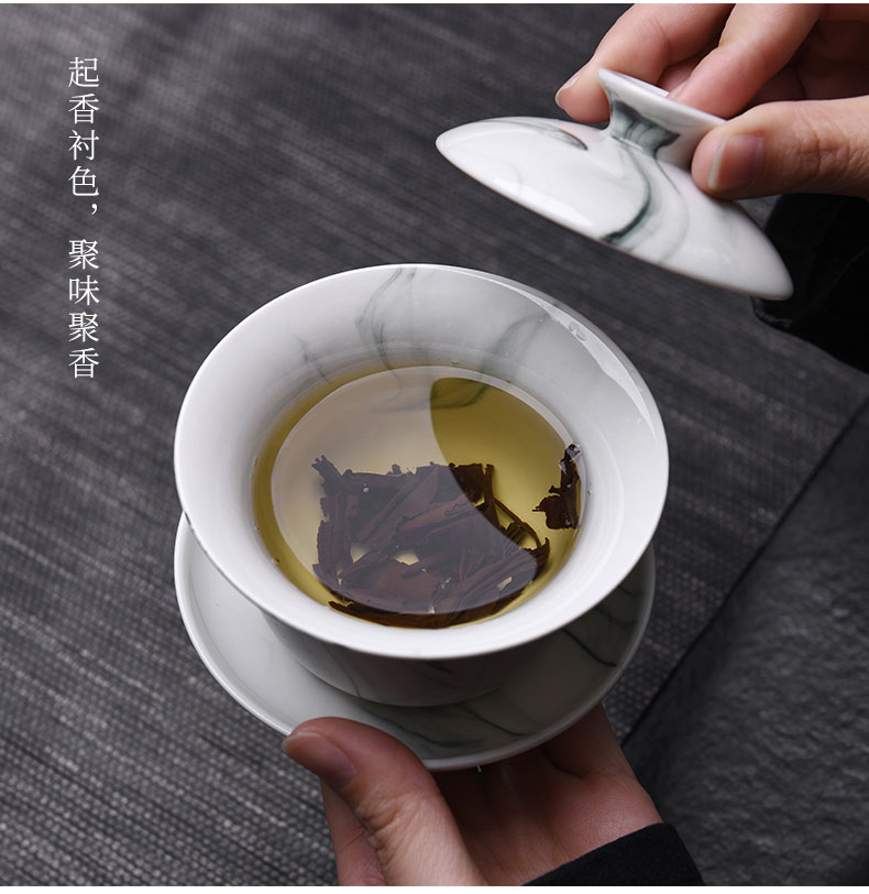 Tao blessing ink zen ceramic tea set household ink kung fu tea teapot teacup tea bag in the mail