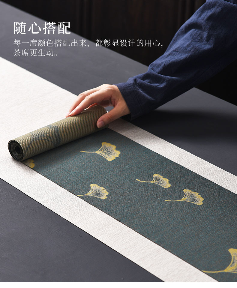 Tao blessing zen tea table cloth table flag waterproof tea cloth art tea table cloth fiber flax tea tea tray mat flag