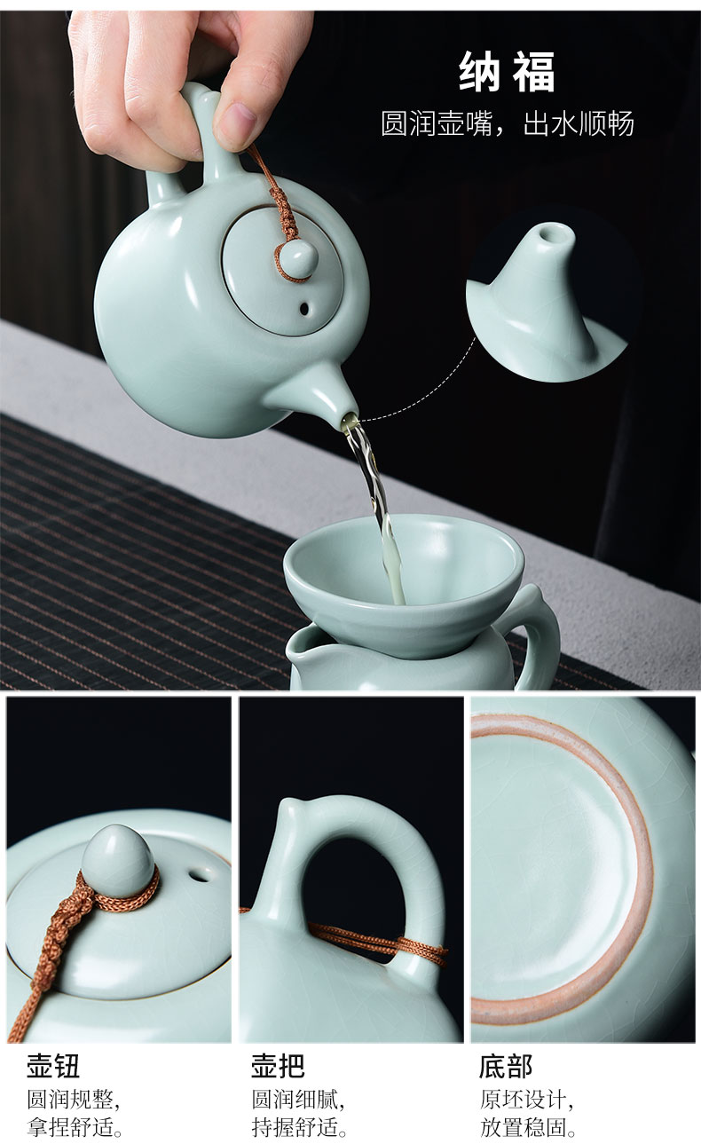 Tao blessing of household ceramics kung fu tea set a complete set of your up teapot teacup tea wash to gift set, tea set