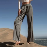 Осенний комбинезон для спортзала, штаны для отдыха, для бега, высокая талия, свободный прямой крой