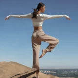 Осенний комбинезон для спортзала, штаны для отдыха, для бега, высокая талия, свободный прямой крой