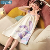 Летняя тонкая хлопковая пижама, платье-комбинация без рукавов, юбка на девочку для принцессы