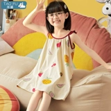 Летняя тонкая хлопковая пижама, платье-комбинация без рукавов, юбка на девочку для принцессы