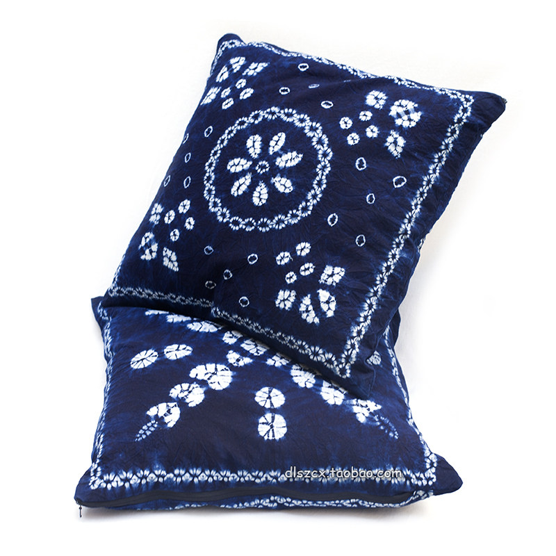 Original Yunnan Dali Bai ethnic plant dyeing pure hand zdyeing and holding pillow chair cushion fart cushion sofa cover