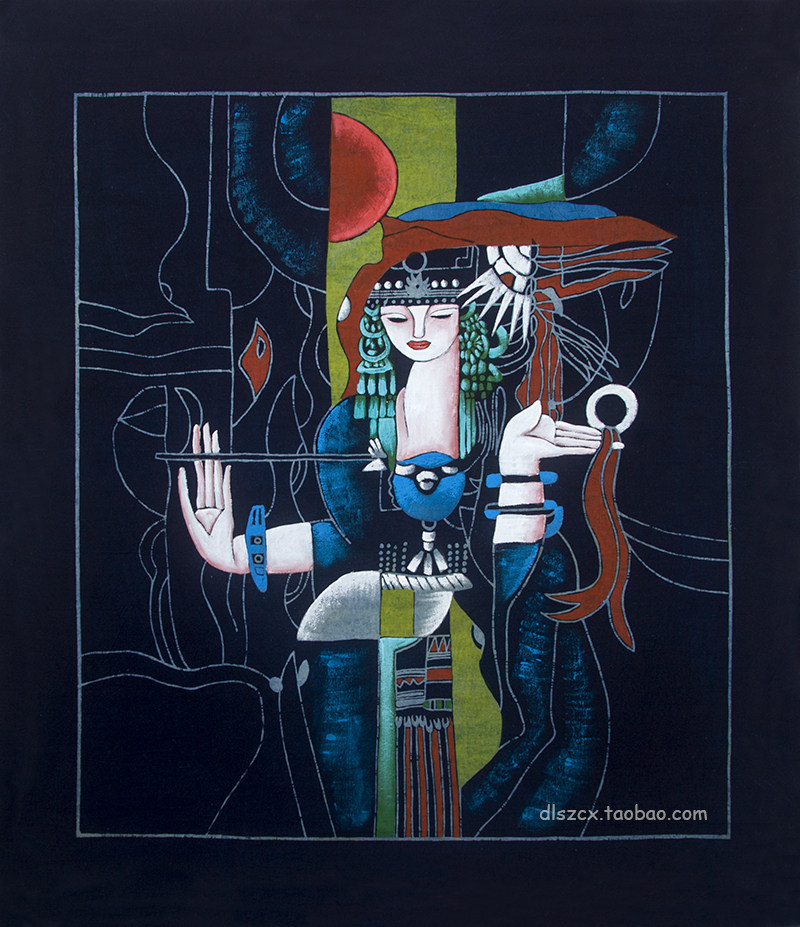 Promotion of the new Miao Heavy Colorful Wax and Painted Ethnic Featured Guest House Hostel Coffee House Decoration Hanging next door Accessories Painting