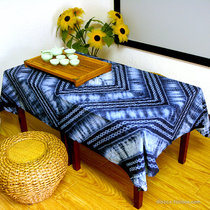 Yunnan handmade cotton Bai dyed blue dyed wall hanging pastoral retro style Dali tourist dining coffee house tablecloth