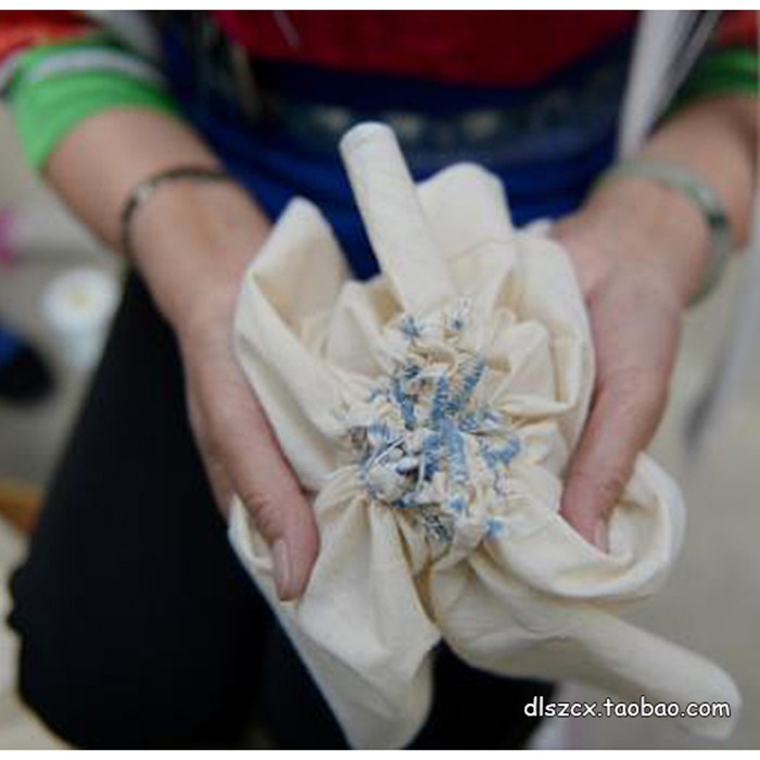 Dali Bai ethnic handmade tie-dye art charm Tie-dye without removing the thread Learning materials Seam tie-tie video send tutorial