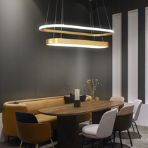 Rectangular chandelier Light luxury post-modern restaurant lamp Office bar clothing store Milk tea shop Strip led lamps