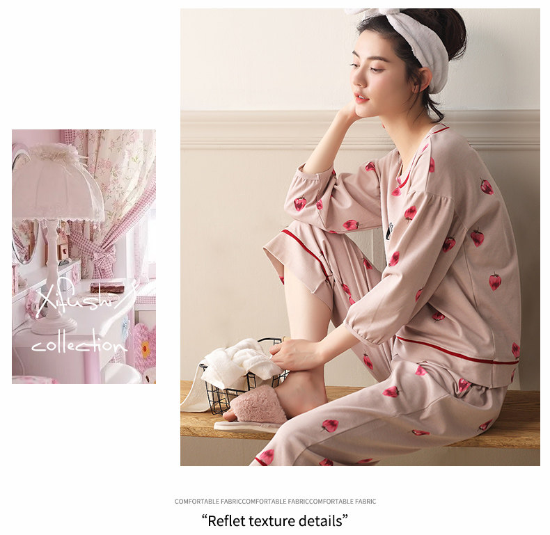 Pyjama pour femme en Coton à manches - Ref 2994675 Image 18