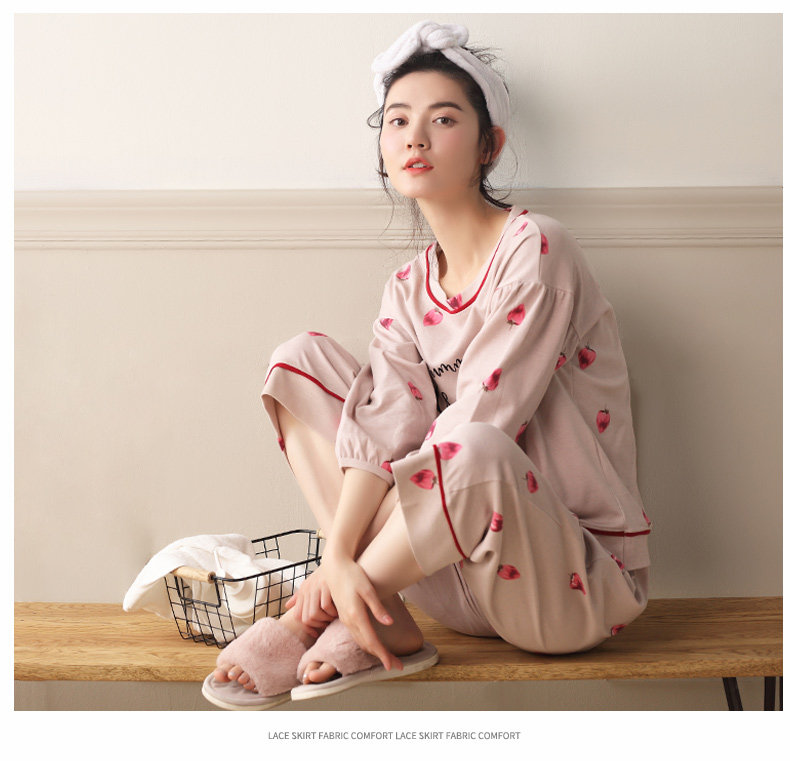 Pyjama pour femme en Coton à manches - Ref 2994675 Image 15