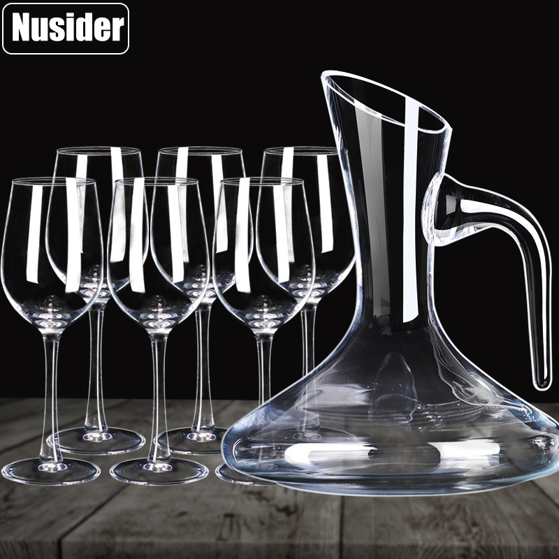 24 sets of wine glass decanter set household 6 crystal goblet glass wine set 1 pair 2 wine cups