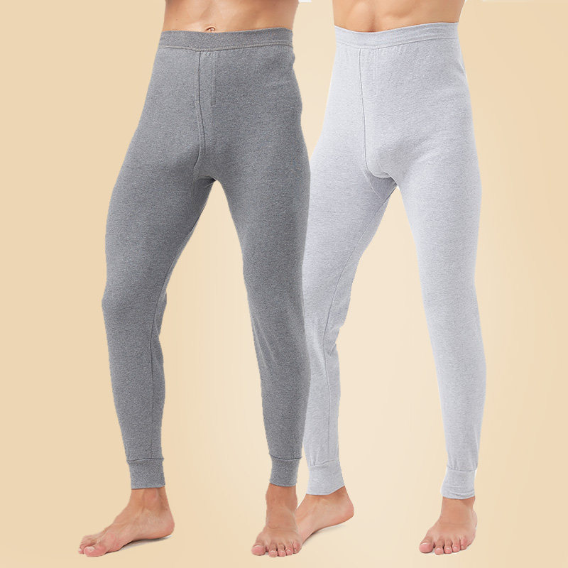 Men's sanitary pants pure cotton thin single piece autumn and winter skinny bottoming cotton wool pants sanitary pants underwear warm pants stretch pants