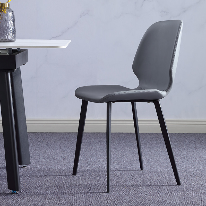 Nordic dining table and chair leather simple home desk stool backrest makeup chair modern hotel dining room light luxury dining chair