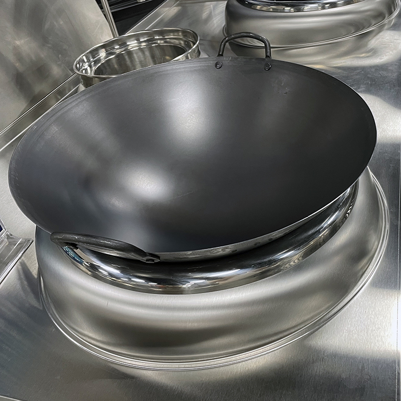 Concave induction cooker special pot commercial electromagnetic cooker stainless steel pointed bottom wok with magnetic uncoated electric cooker iron pot