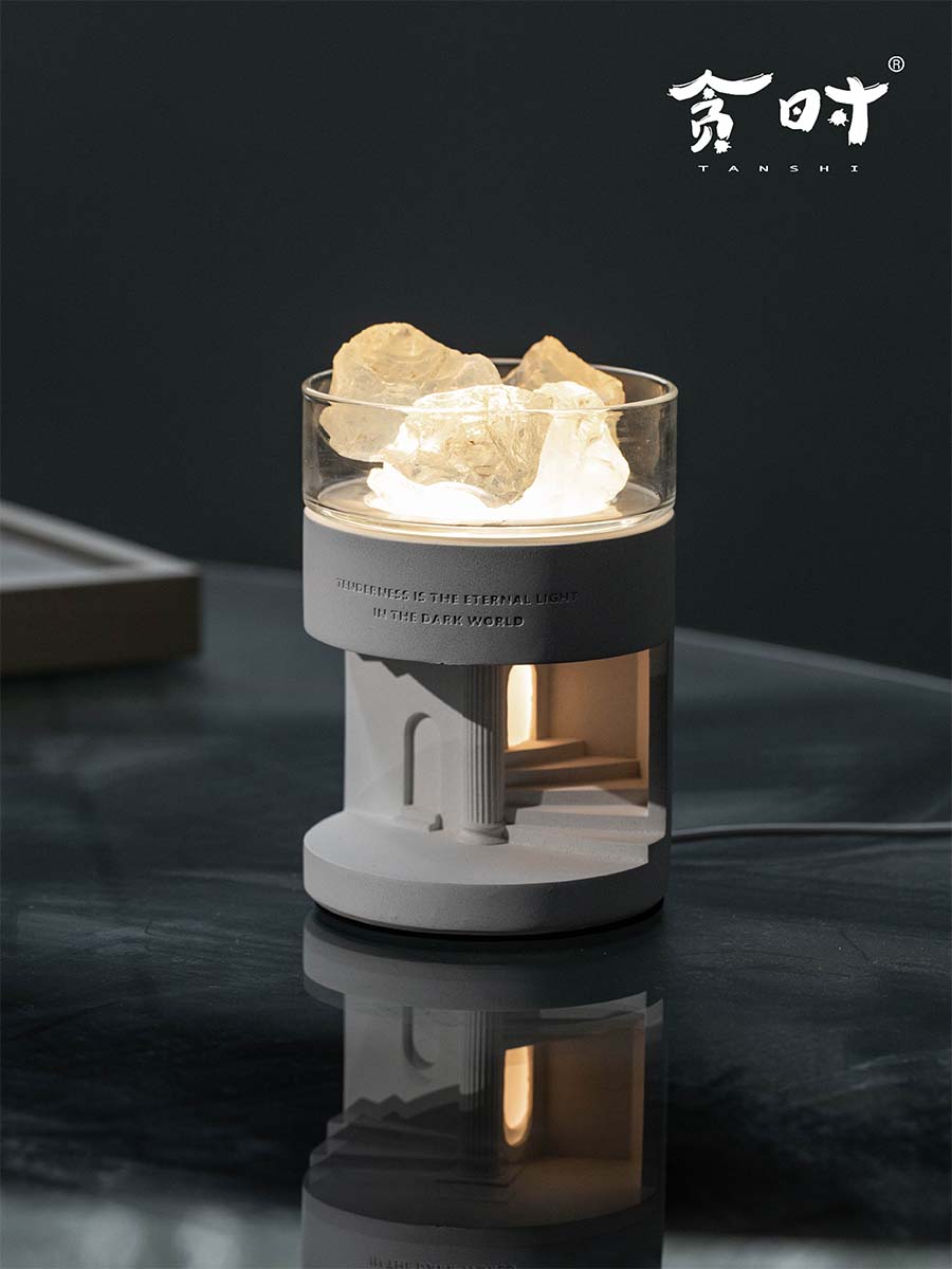 Greedy time without fire aromatherapy essential oil crystal diffuser stone home bedroom long-lasting fragrance crystal stone sleep aids night light