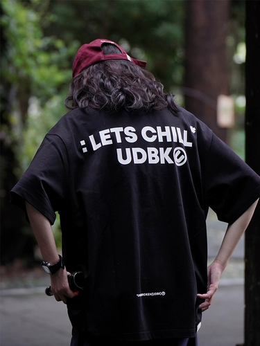 Underbroken Хлопковая футболка для отдыха, с рукавом, оверсайз