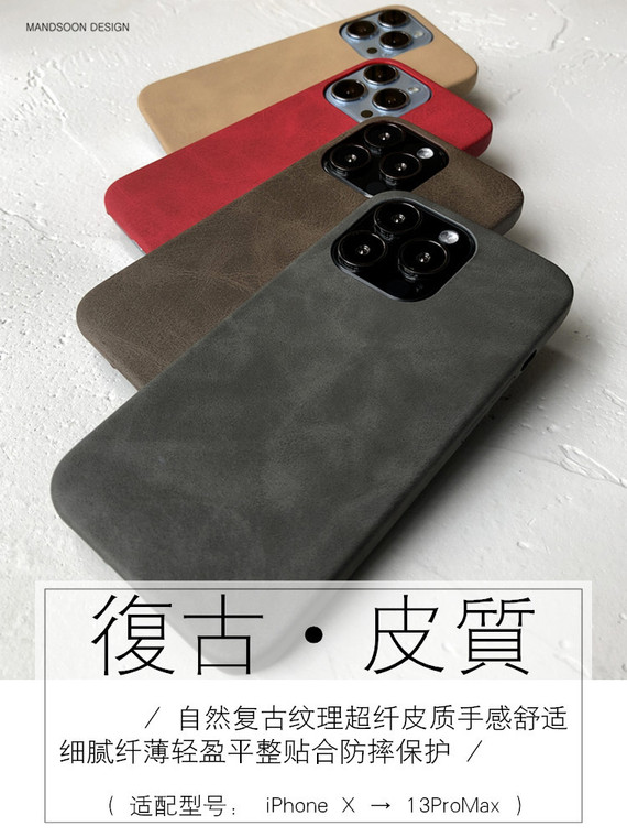 Synthetic Leather Retro Vintage 78 15, 14, 13, 12, 11 iPhone Case